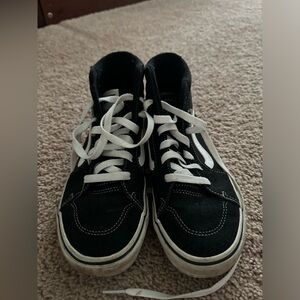 Boys Vans high tops size 4 youth, black and white